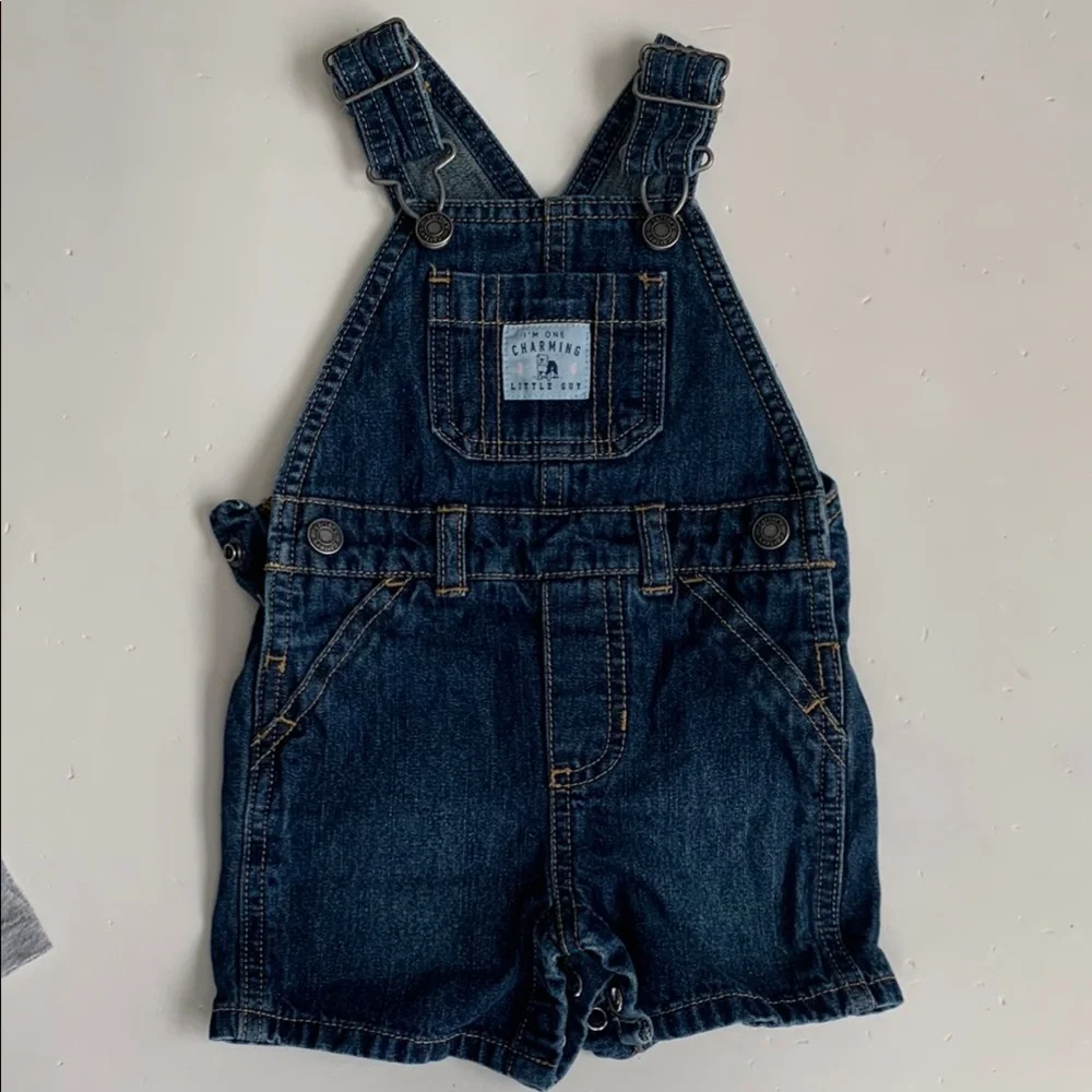 Carter’s Denim Overalls and Gray T-Shirt Set 6 Months